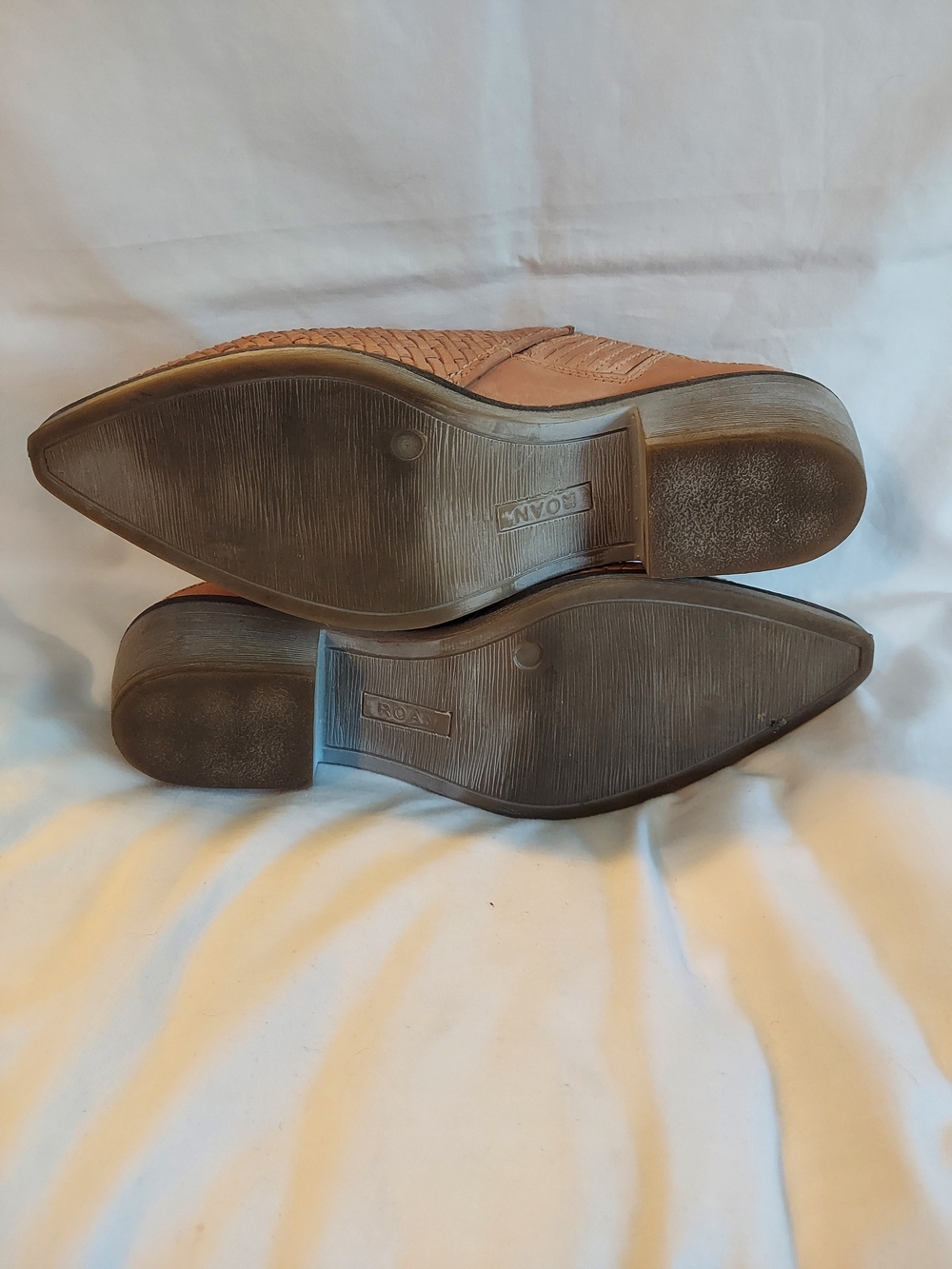 Roan by Bed Stu Vita Woven Leather Mules Pointed Toe Pecan Tan 8.5 - Picture 6 of 8